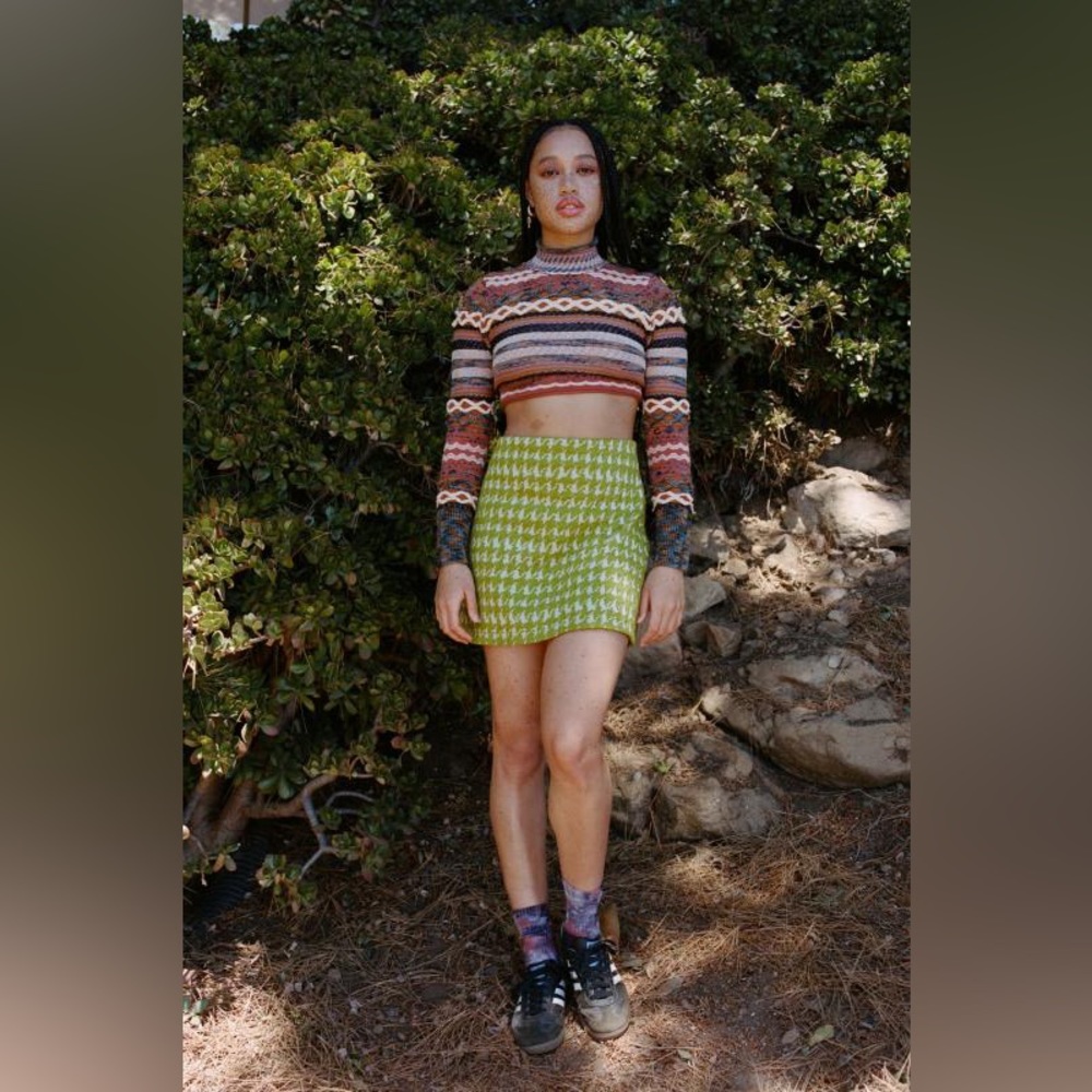 Urban Outfitters Candi Jacquard Mini Skirt